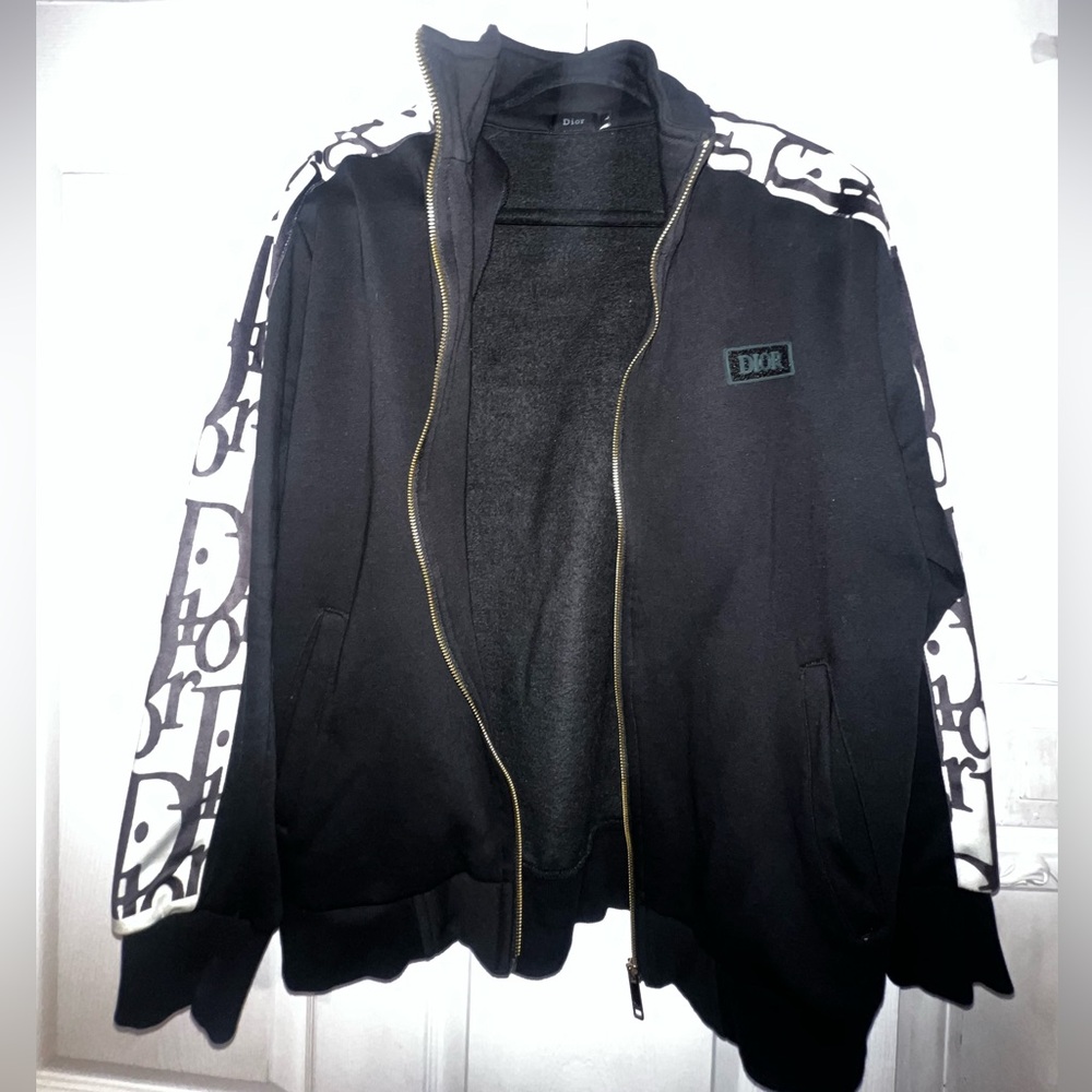 Large Dior winter designer jacket / velvet embroidery
